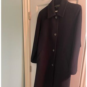 Kristen Blake black wool long jacket single breasted trench coat. Womens size 14